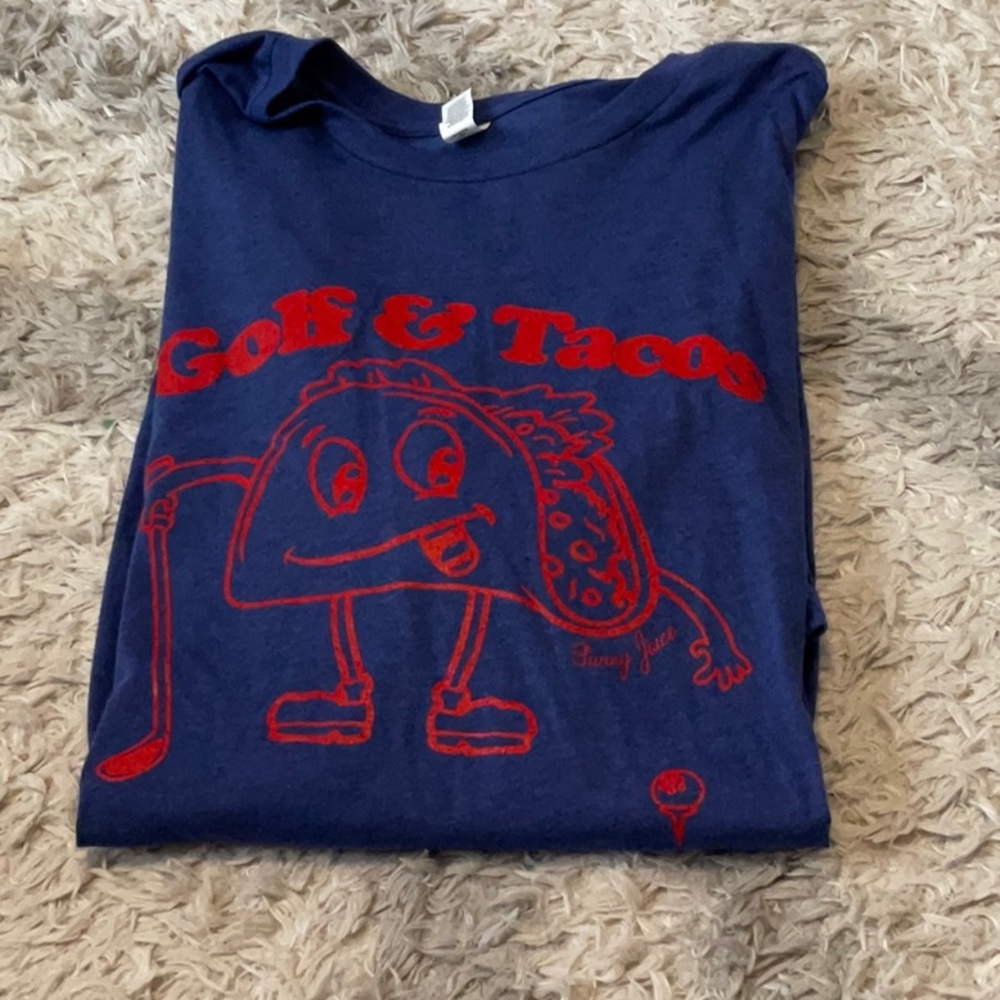 Funny Golf and Tacos Tee Shirt - Comfortable Fit, Great Condition!